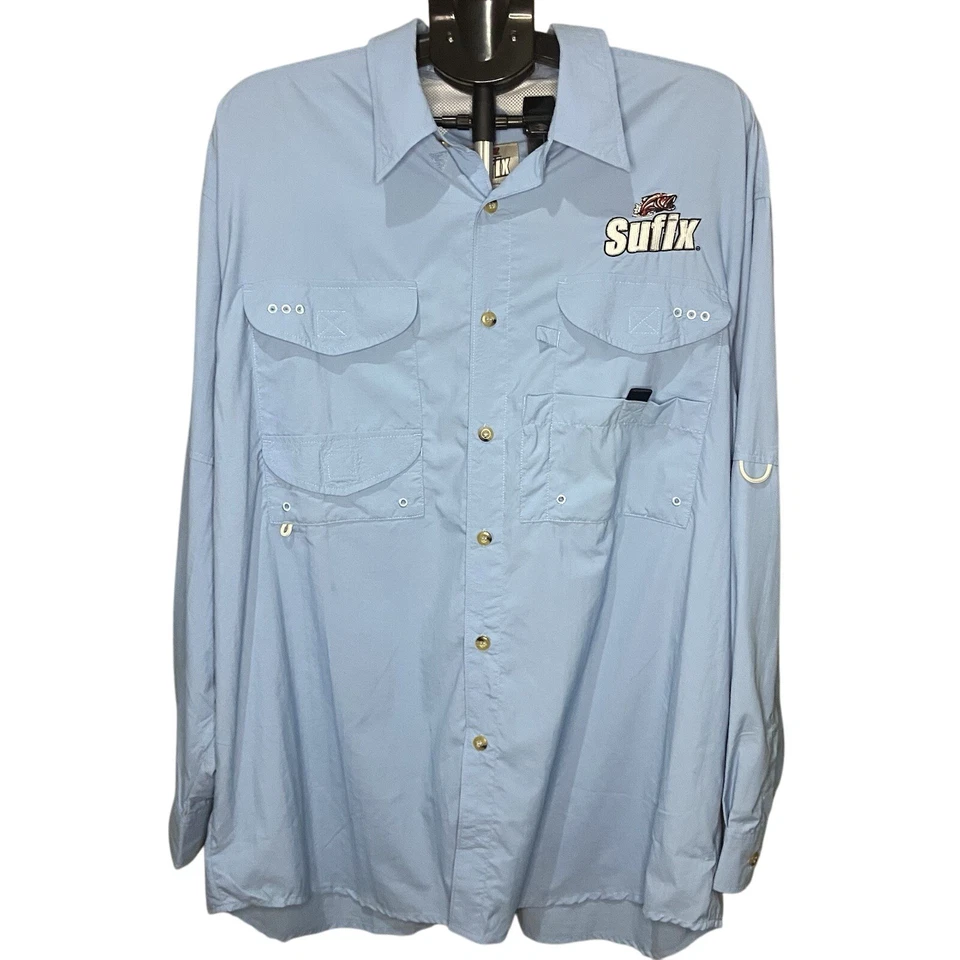 Sufix Angelhemd Langarm belüftet mehrere Taschen hellblau Größe L