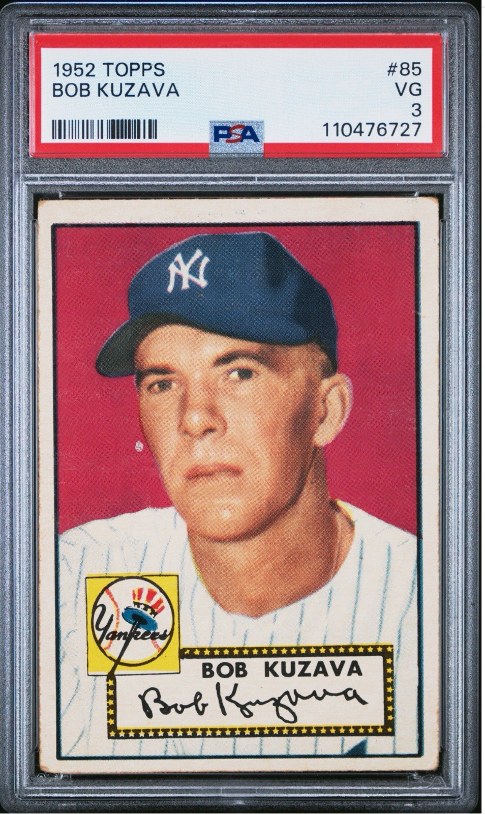 1952 Topps Bob Kuzava #85 PSA 3 VG New York Yankees