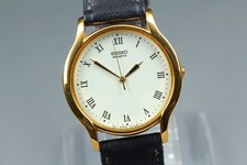 Vintage 2003  MINT  Seiko SQ 7N01-6G50 Roman Index White Quartz Men's Watch