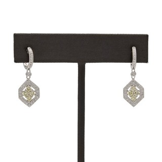 Le Vian Diamond Geometric 14K Two Tone Gold Diamond Dangle Drop Earring #JB749 3