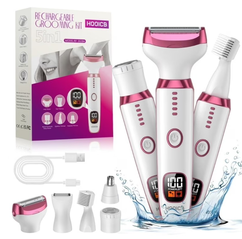 5-in-1 Electric Razor for Women Painless Hair Removal Face & Body Shaver Trimmer