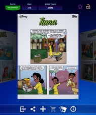 VIDEOGAME Topps Disney Collect 20 - PRINCESS CHARISMA Comic - TIANA