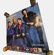Bob Seger & The Silver Bullet Band Like A Rock Promo Poster 36x36 Vintage 1980s