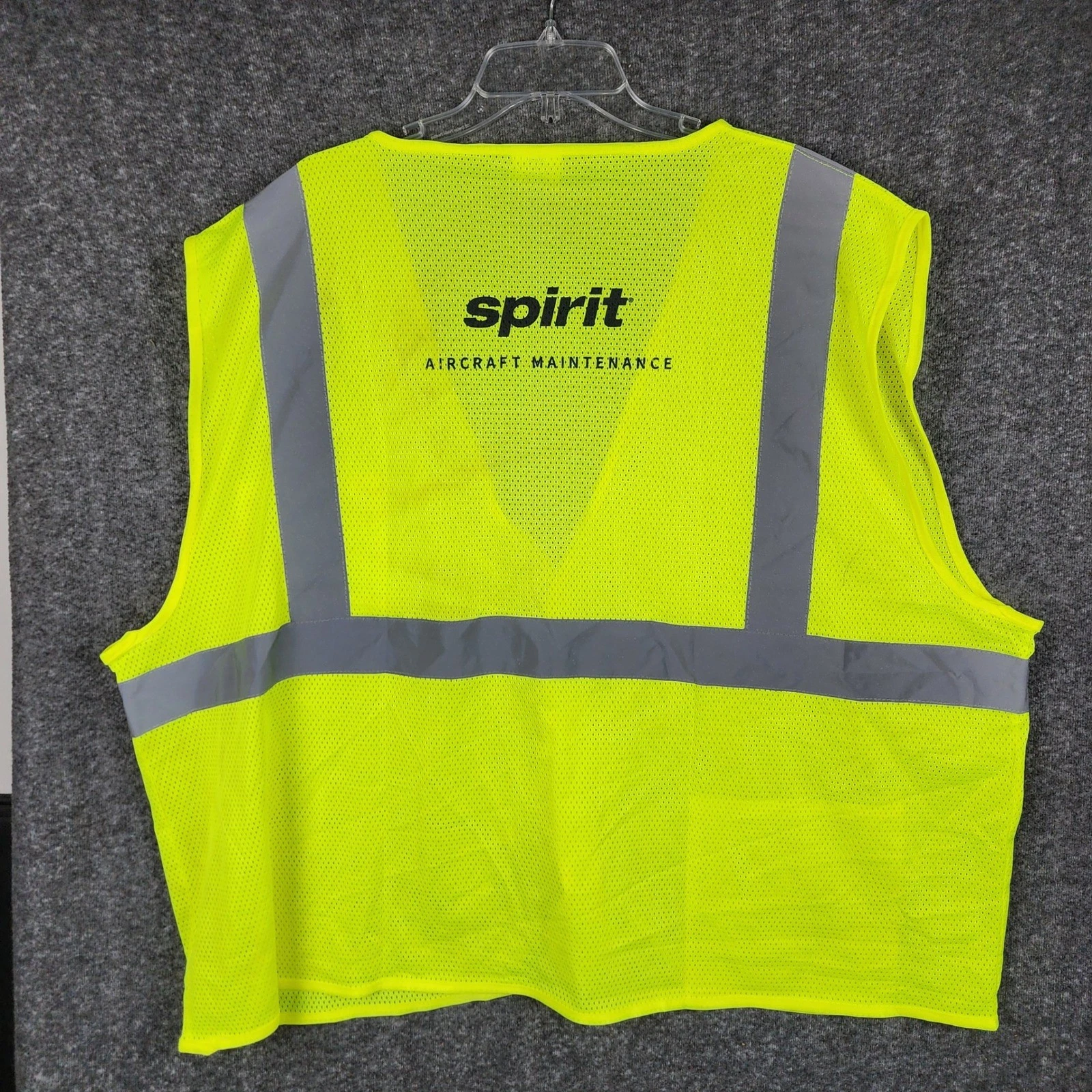 Radians Safety Vest Mens 3XL SV2GM3X Neon Yellow Spirit Aircraft Maintenance EUC image 2