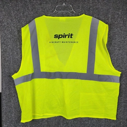 Radians Safety Vest Mens 3XL SV2GM3X Neon Yellow Spirit Aircraft Maintenance EUC image 2