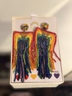 Pride Rainbow Anthropologie Deepa Gurnani Earrings Becka Fringe Chandelier NEW — photo 8