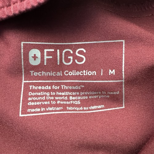FIGS Scrub Pants Mens M Tansen Burgundy Red Drawstring Jogger Tapered Leg Medic - Picture 5 of 11