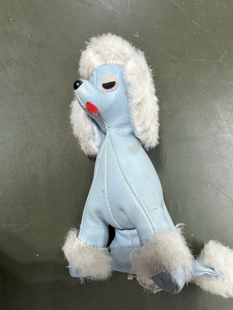 Vintage Blue Leather Poodle Dog Made in Japan 50s 60s | eBay
