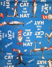 Dr Seuss The Cat in The Hat Celebration Cotton Fabric 10796 2 yards new