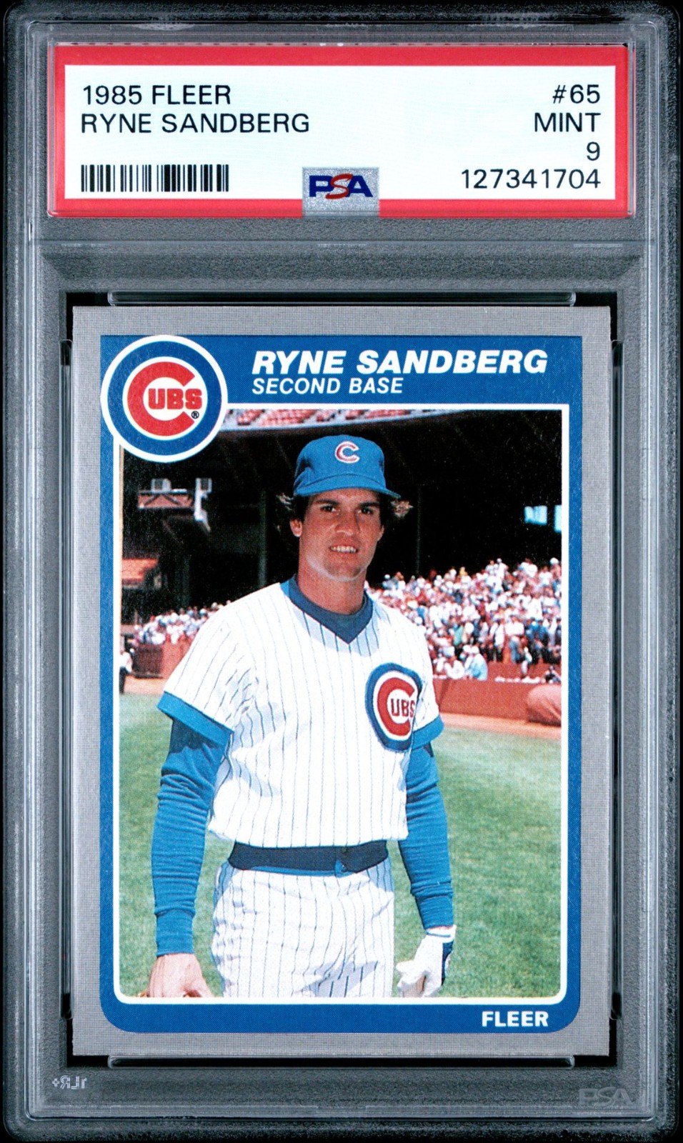 1985 FLEER RYNE SANDBERG #65 * CUBS * HOF  * MINT PSA 9