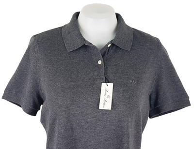 Brooks Brothers Damen grau S/S ABEND POLOSHIRT Performance Knit - M - UVP 79£