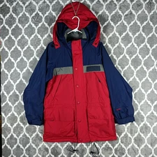 Vintage Eddie Bauer EBTEK Jacket Mens XS Blue Red Gore-Tex Parka Hooded 90s