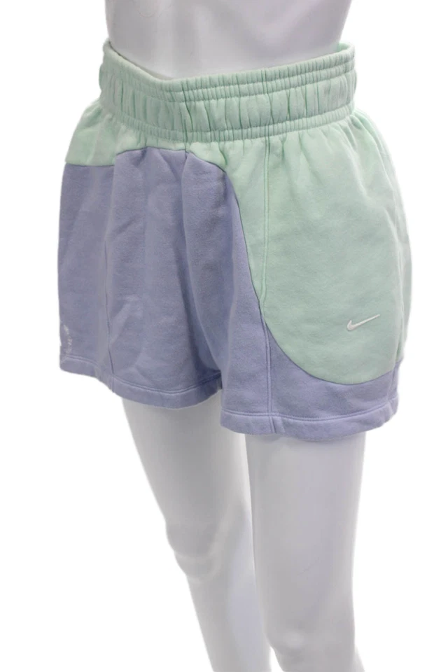 Nike Unisex Sweat Shorts Light Blue Cotton Blend Size S - Image 2 of 4