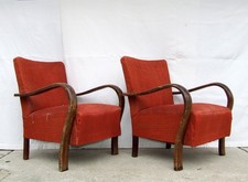 Pair of Art Deco Armchairs, Club Cocktail Chairs. Antique Vintage Halabala 1920.