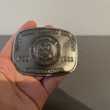 Vintage United States Department of Treasury 1789-1989 metal belt buckle