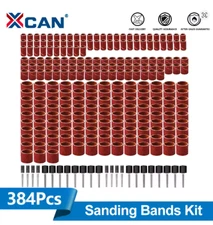 XCAN Sanding Drum Set Bands 1/2 3/8 1/4" Mandrels Dremel Rotary 80 120 320