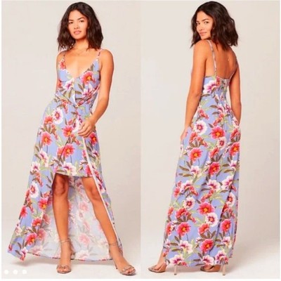 Anthropolologie L*Space Riptide maxi Dress lost in Ibiza tropical resort Sz S