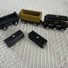 Imaginarium Wooden Train 4 Engine 4 Coal Car Tender Works w Thomas Brio