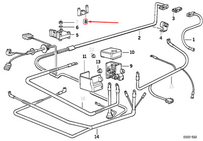 BMW 5 E34 Batteriekabelabdeckung 12521714254 1714254 NEU