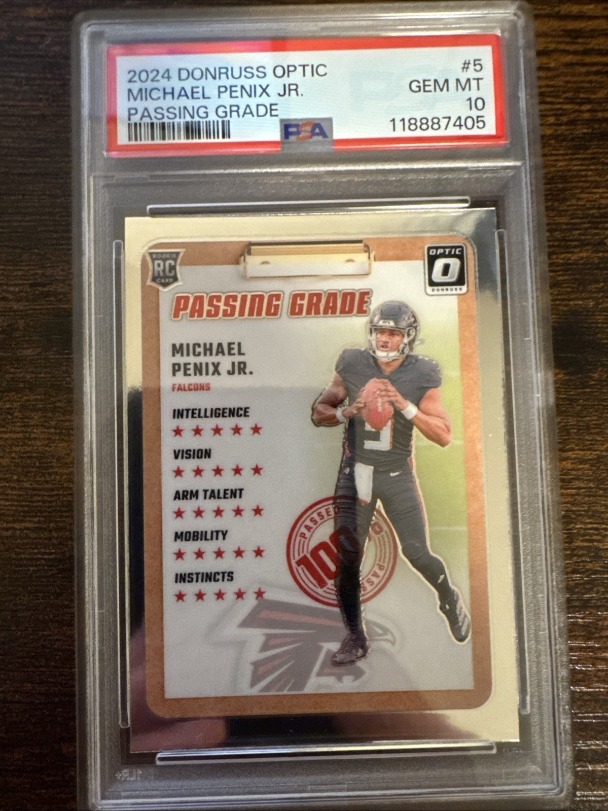 2024 Panini Donruss Optic - Passing Grade Michael Penix Jr. #5 (RC)