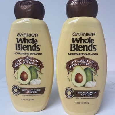 Garnier Whole Blends AVOCADO & SHEA BUTTER Hair Shampoo 12.5 oz 2 Pack