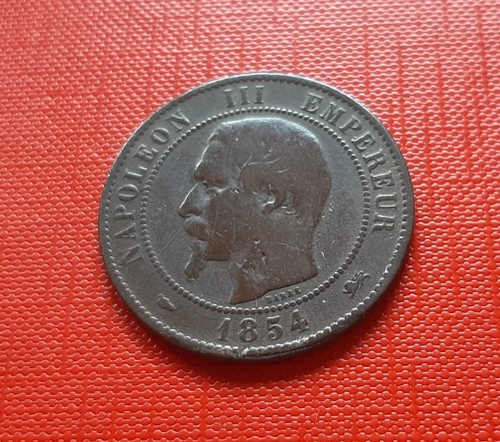 France , Pièce , 10 Centimes 1854 D , Napoléon III , Bronze , KM#771 , [6577] - Photo 2/3