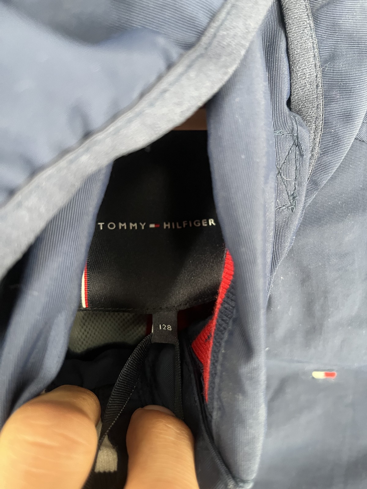 Tommy Hilfiger Jacket Kids 8 Blue NWT Windbreaker Zip Hooded Retro 80s Boys thumbnail 9