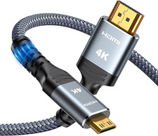 Mini HDMI to HDMI Cable 10FT, 4K 60Hz High Speed HDMI to Mini HDMI Cable Male Bi