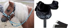 Komplettes MINI SHETTY Reitsattel SET Fellsattel Trense Zügel Minishetty Sattel