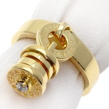 BVLGARI Element 1P Diamond Ring K18 Yellow Gold Ladies Used 