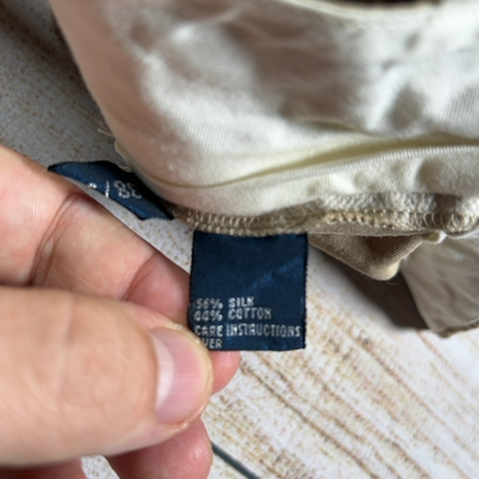 Polo Ralph Lauren Chinos Men's Size 38W 32L Beige Silk Cotton Blend Trousers thumbnail 6