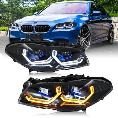 2PCS LED Headlight For BMW 5 series F10 F11 F18 2011-2013 Front Lamp Sequential