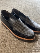 Paul Green Patent Leather Loafers Chunky Heel...