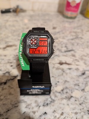 Resident Evil Mod CASIO Mod AE-1200 World Time Watch Black Single strap CNS Band