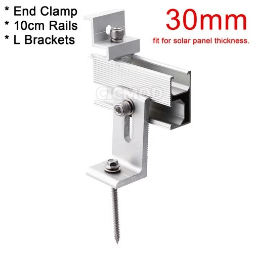 Universal Solar Panel Rail Mounting Brackets Roof Mount End/Mid Clamp PV Fixing