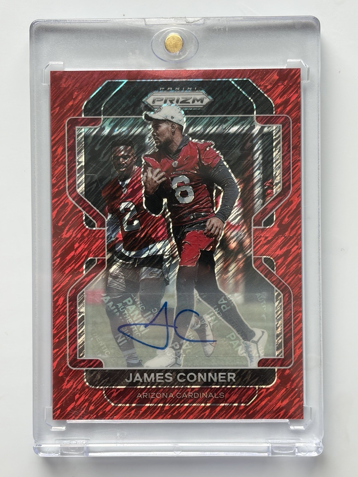 2021 Panini Prizm - James Conner Red Shimmer #78 Auto /10