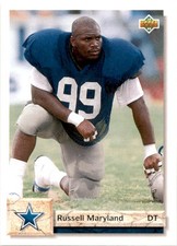 1992 Upper Deck Russell Maryland #579 Dallas Cowboys