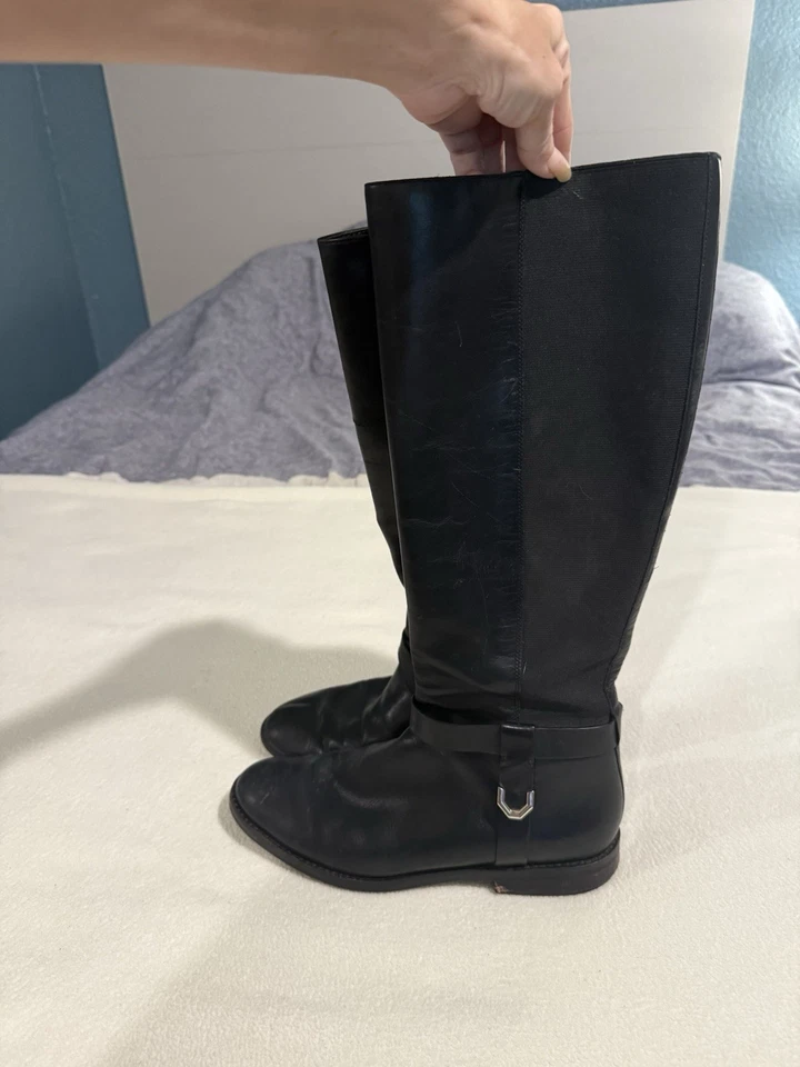 RALPH LAUREN KNEE HIGH RIDING BOOTS MARYANN Black Women’s U.S. Size 9.5 - Image 2 of 4