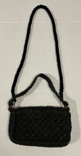 American Eagle Crossbody Handbag Purse Crochet Black 9106341761