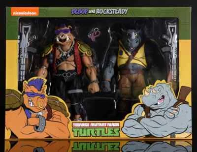 2 PACK Figurines NECA TMNT BEBOP AND ROCKSTEADY Collection Tortues Ninja
