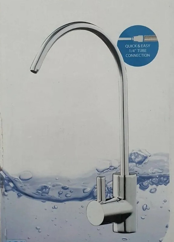 Aquaport One Way Filter Water Tap Deluxe Curved 1/4" Tube Connection