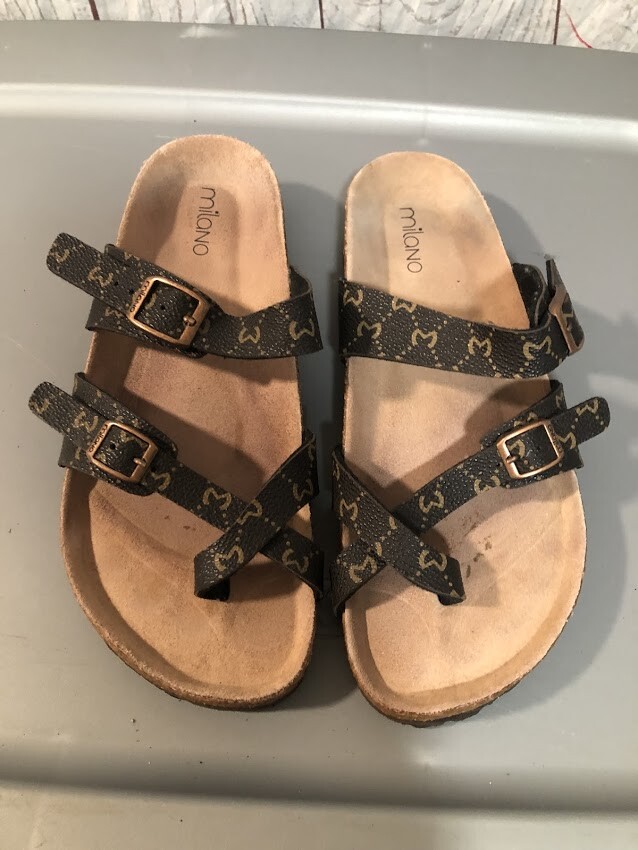 Milano H21 2763 29 Platform Flip Flop Shoes Sandals Brown 