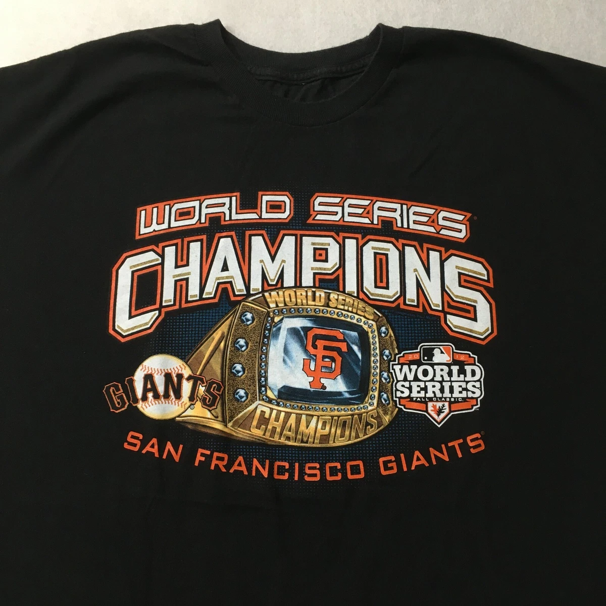 MLB 2012 WORLD SERIES SF GIANTS T Shirt Size XL RING PRINT FALL