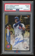 Nico Hoerner 2020 Topps Chrome Auto #d /50 Rookie Gold Wave PSA 9 Chicago Cubs