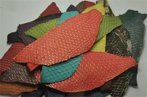 2pcs Real Fish Leather Carp Leather Fabric Soft Carp Fish Skin Leather Pelt Hide - Picture 2 of 25