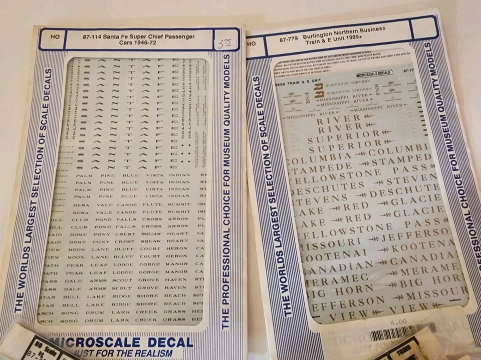 (8) Microscale HO lot - SF, BN Passenger Cars, Extended SP Roman Gold - Image 2 of 2