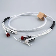 HiFi Turntable RCA Cable 8N OCC Signal Interconnect Cable Cord with Ground Wire