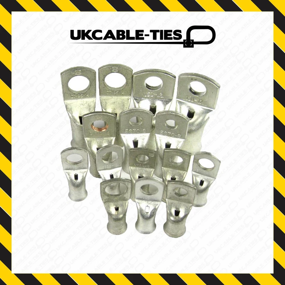UKCABLE-TIES All Sizes Copper Tube Terminals Crimp/Solder Cable Ends Battery Starter Lug Ends