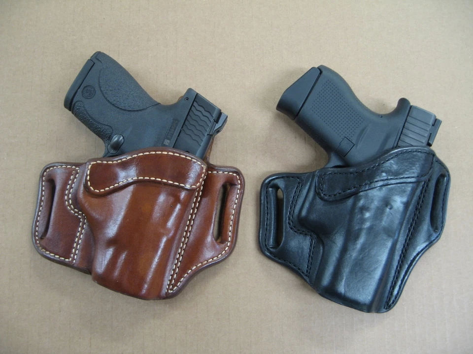 Azula Leather OWB 2 Slot Pancake Belt Holster CCW For...Choose Gun & Color - B - Image 3 of 4