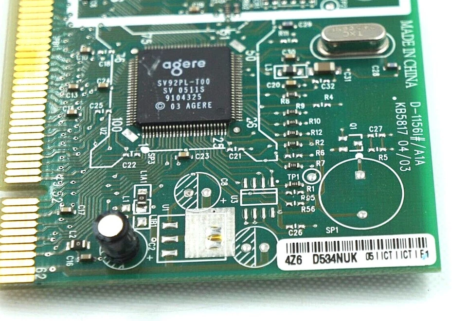 HP Agere Systems KB5817 D-1156#/A1A Internal PCI Fax/Modem 5188-1026 - Image 2 of 4